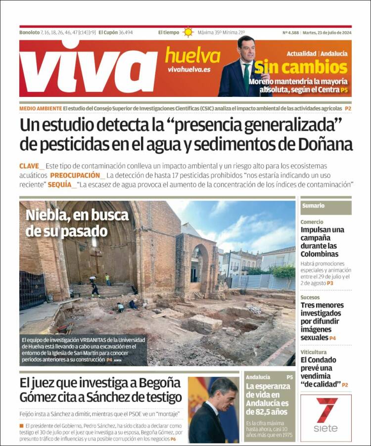 Portada de Viva Huelva (España)