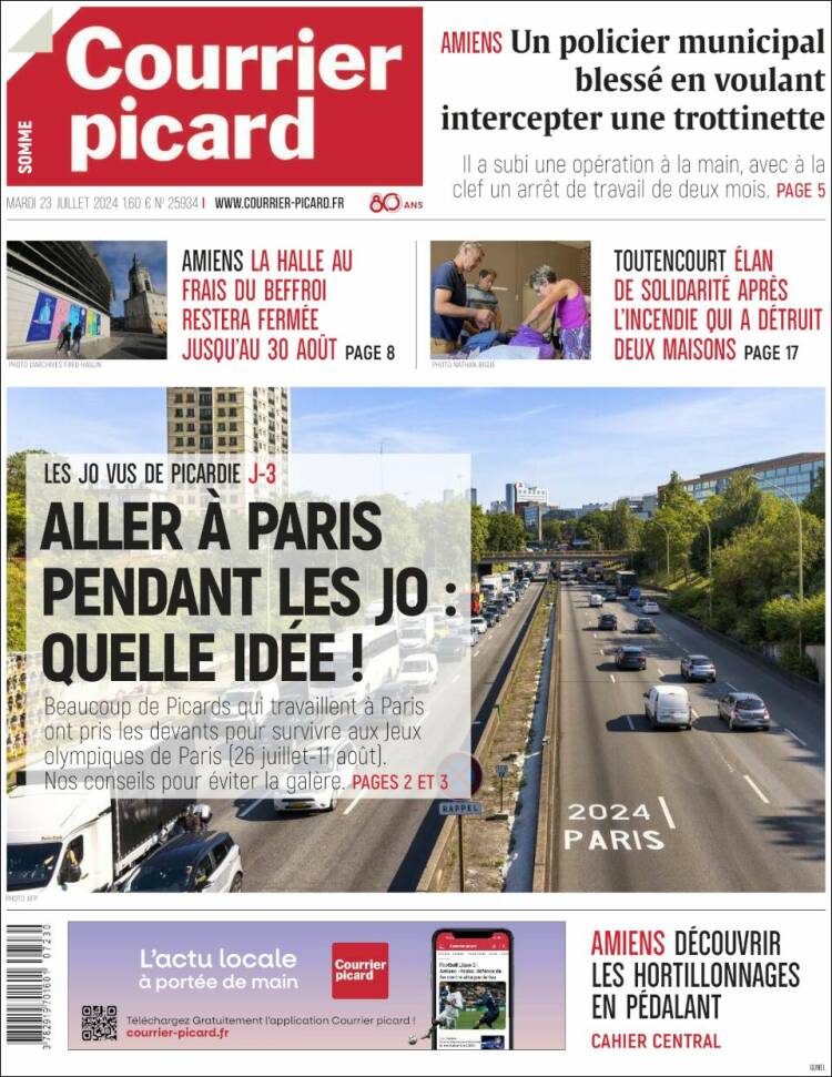 Portada de Courrier Picard (Francia)