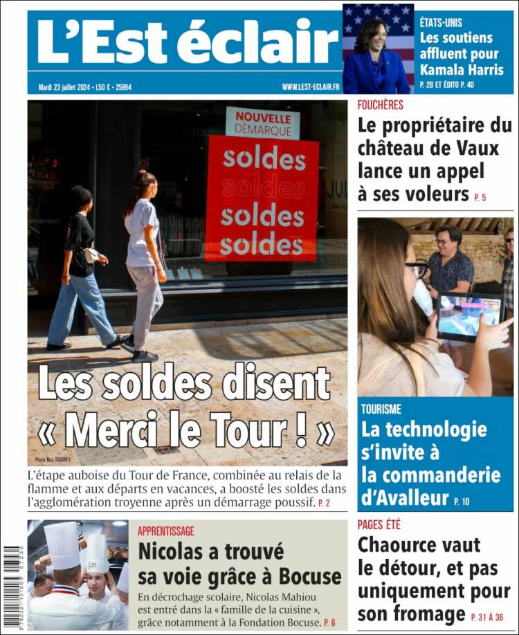 Portada de L'Est Eclair (Francia)