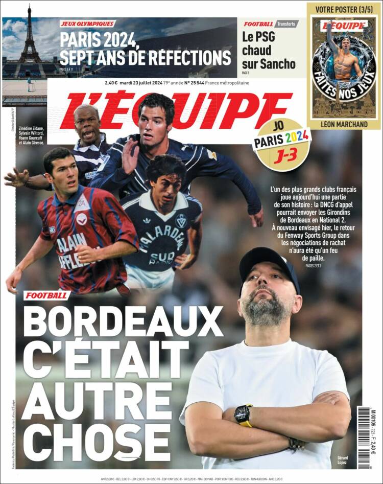 Portada de L'Equipe (Francia)