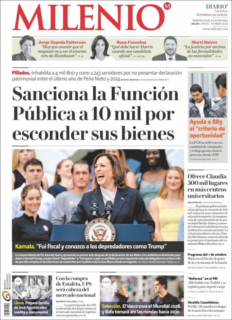 Portada de Milenio (México)