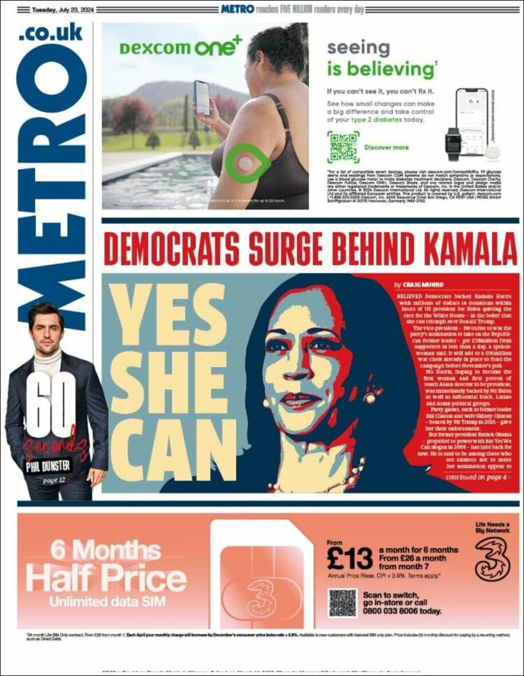 Portada de Metro (Reino Unido)