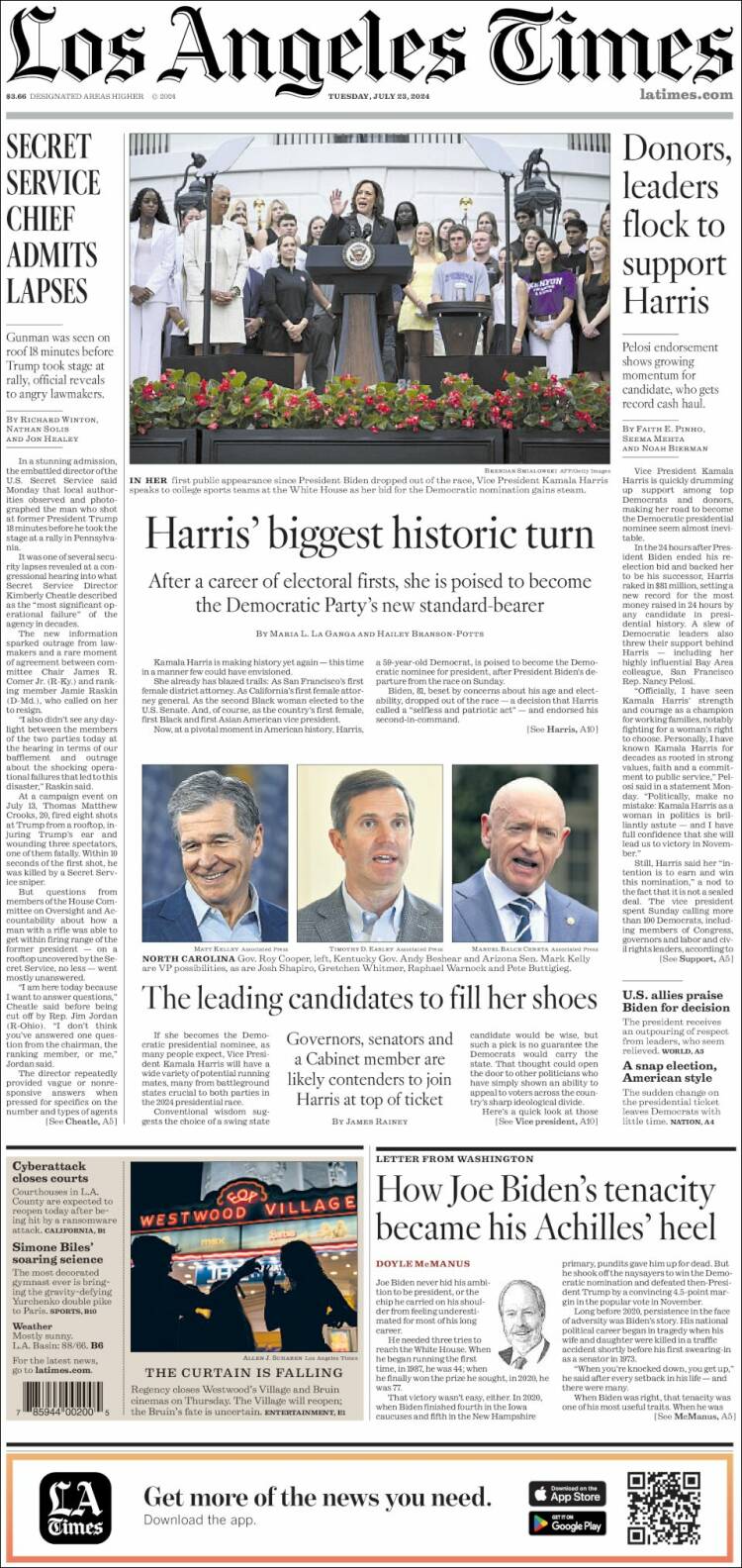 Portada de Los Angeles Times (USA)