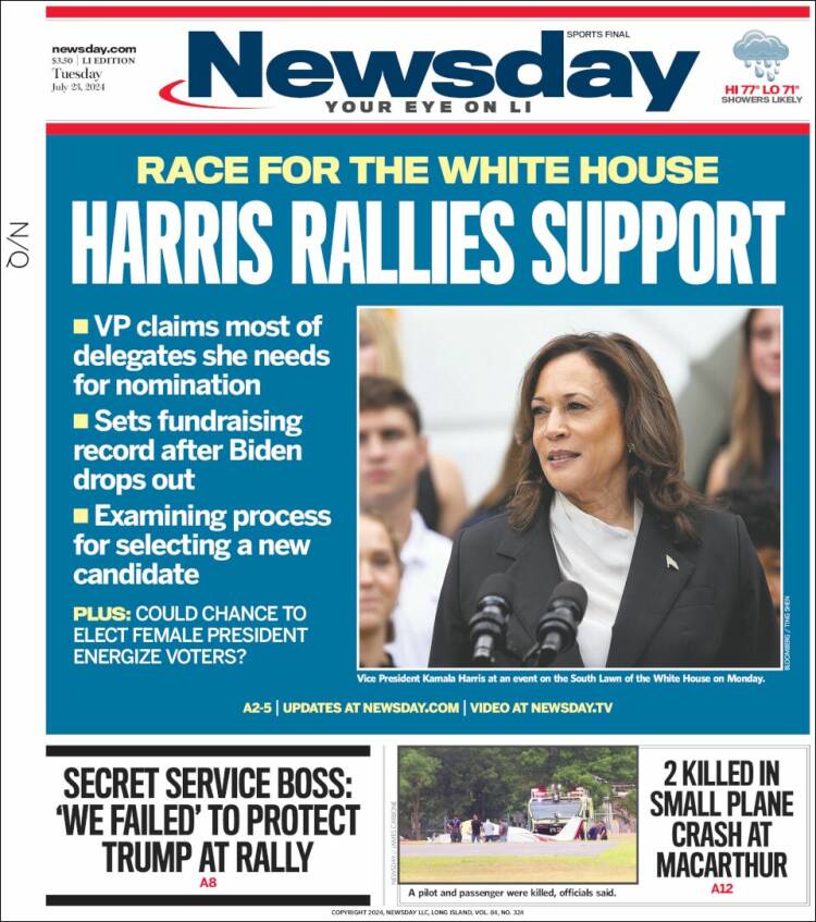 Portada de Newsday (USA)