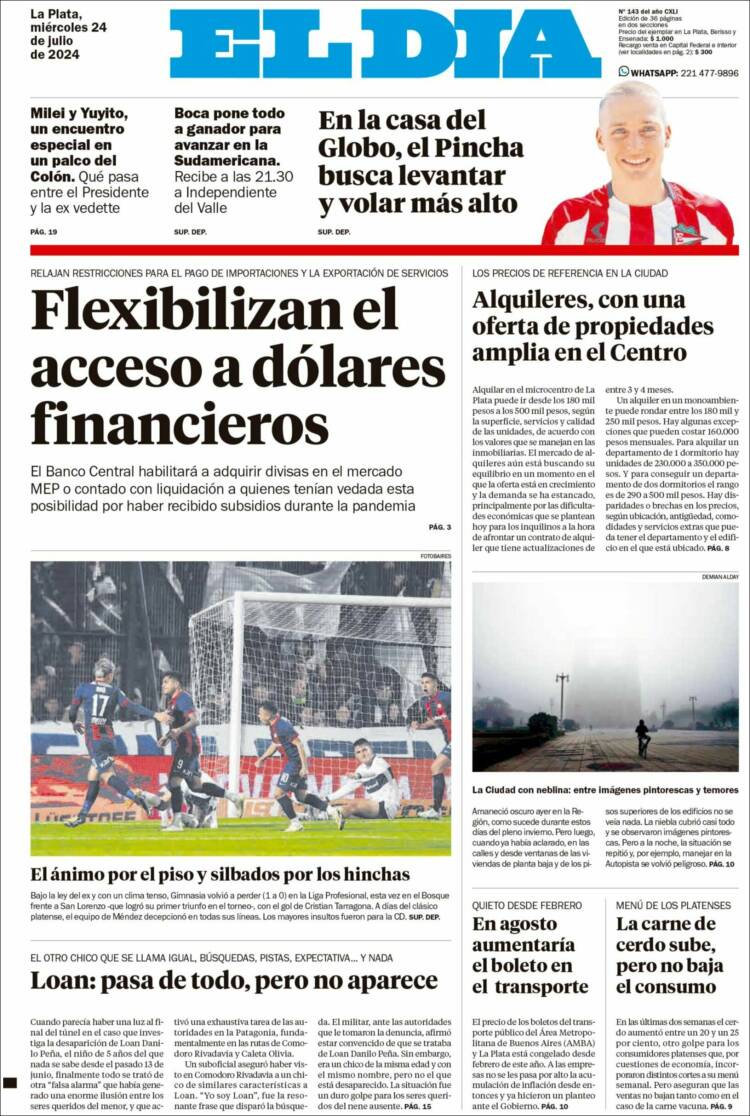 Portada de El Día de la Plata (Argentina)