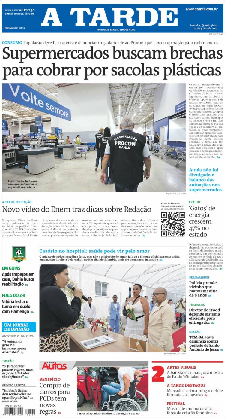 Portada de Diário A Tarde (Brasil)