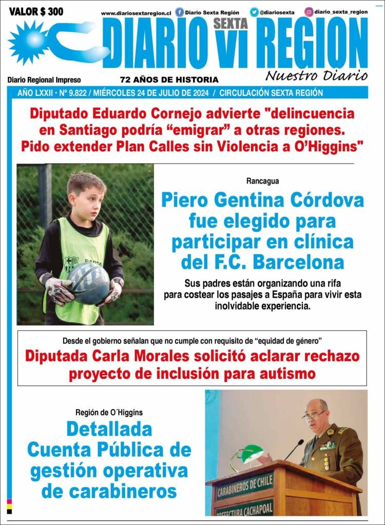 Portada de Diario VI Región (Chile)