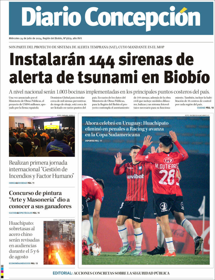 Portada de Diario de Concepción (Chile)