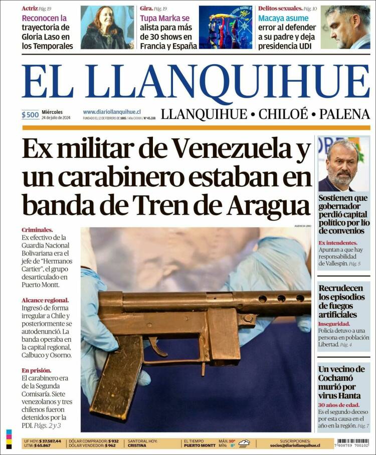 Portada de El Llanquihue (Chile)