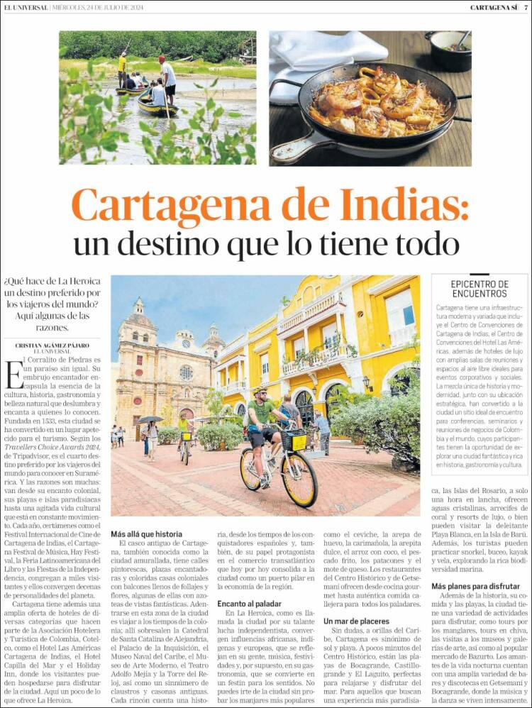 Portada de El Universal (Colombia)