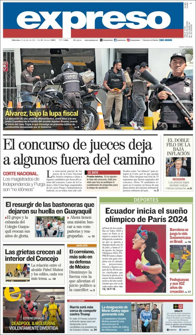 Portada de Expreso (Ecuador)
