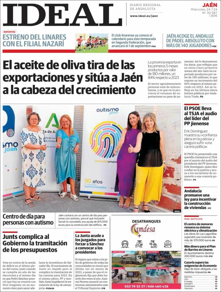 Portada de El Ideal de Jaén (España)