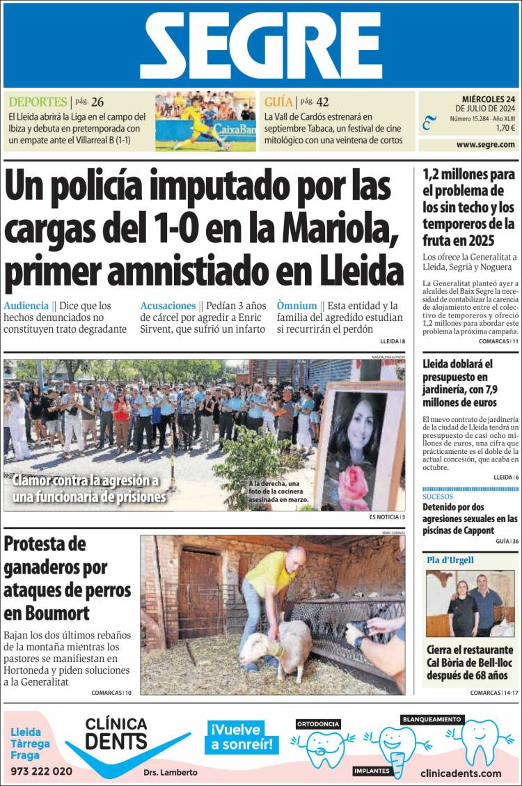 Portada de Segre  (España)