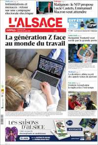 Portada de Journal L'Alsace (Francia)