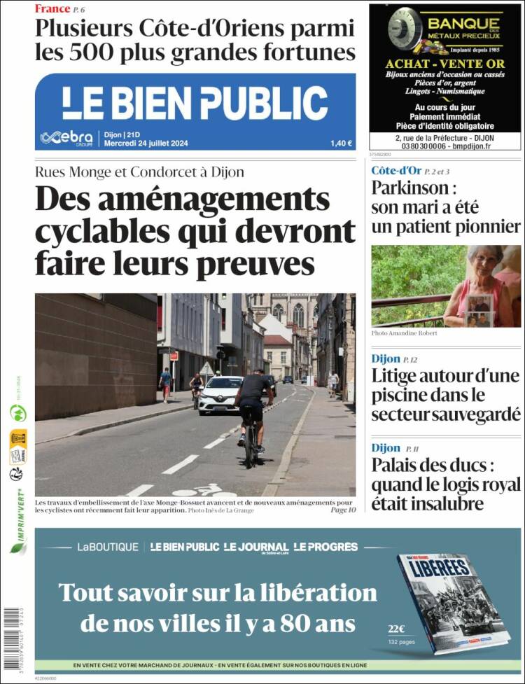 Portada de Le Bien Public (Francia)