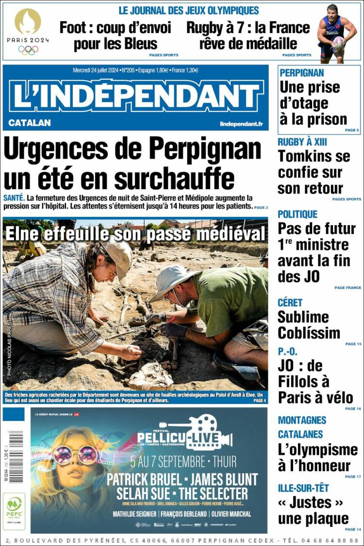 Portada de Le Indépendant (Francia)