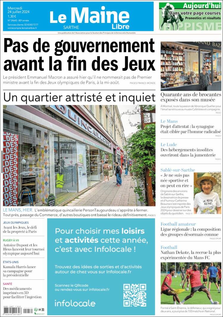 Portada de Le Maine Libre (Francia)