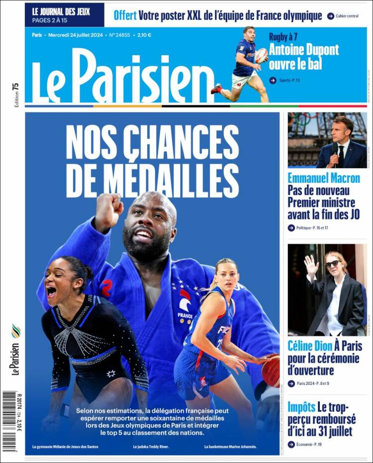 Portada de Le Parisien (Francia)