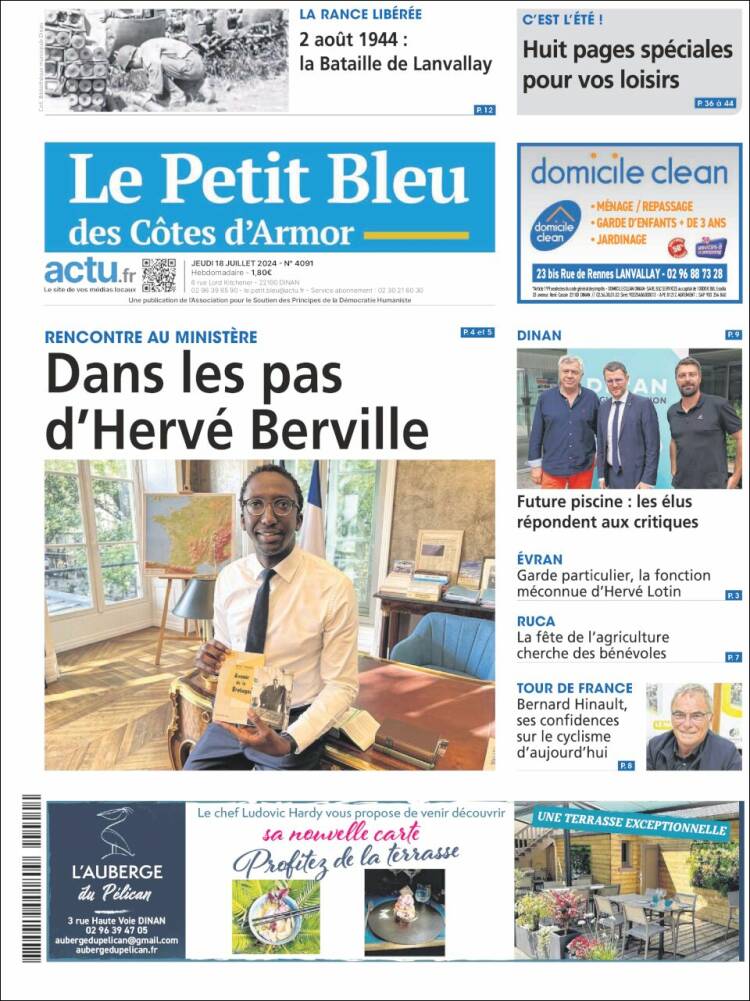 Portada de Le Petit Bleu (Francia)