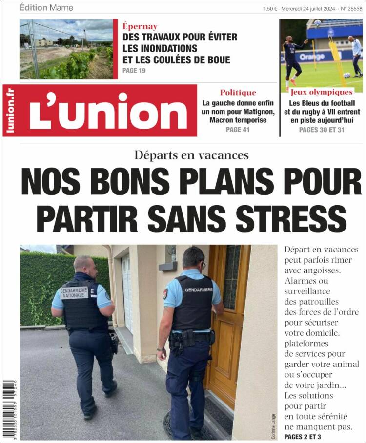 Portada de L'Union (Francia)