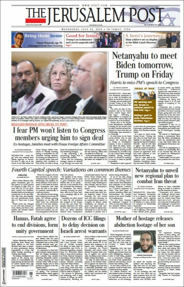 Portada de The Jerusalem Post (Israel)