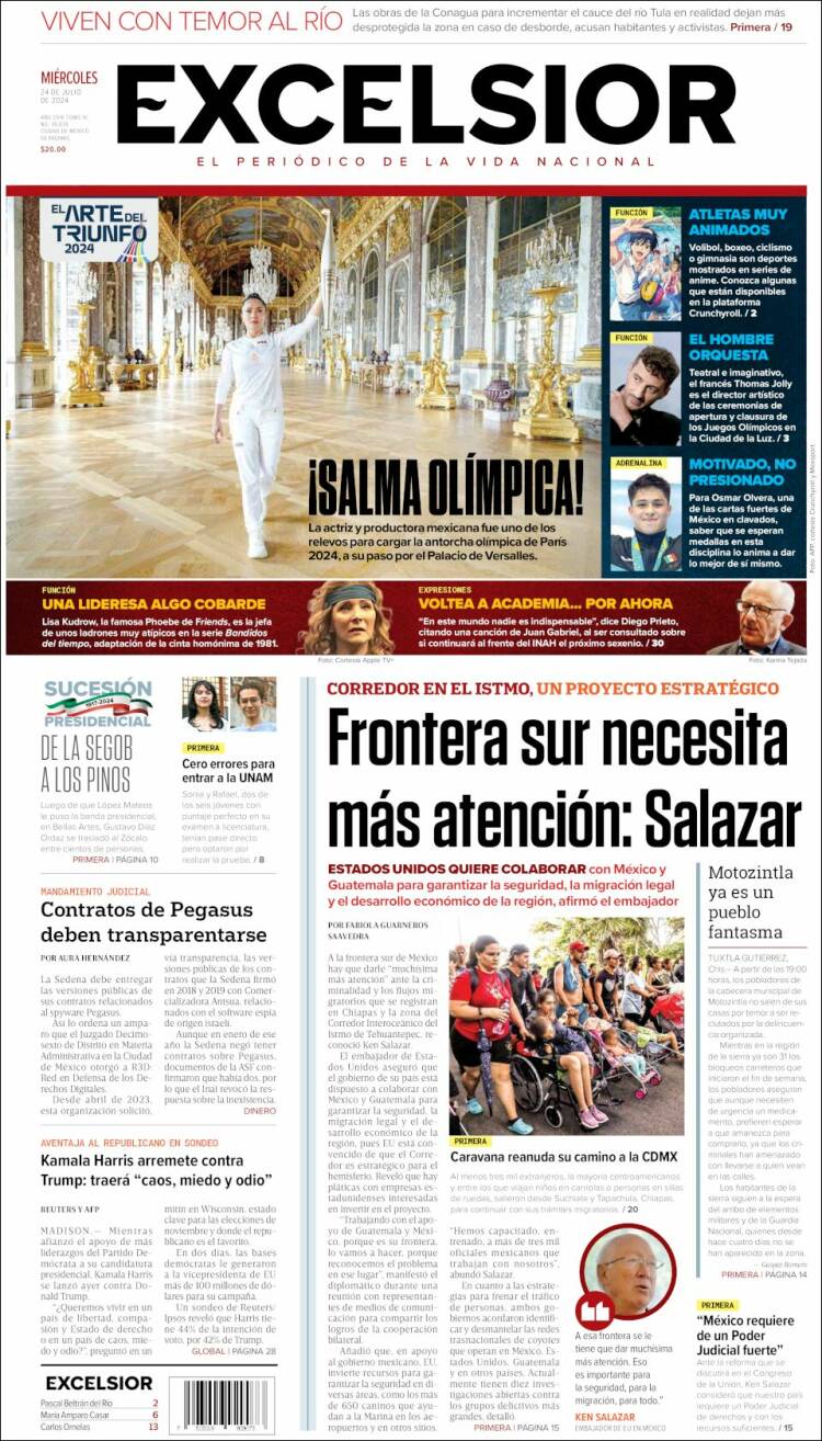 Portada de Excelsior (M&eacute;xico)