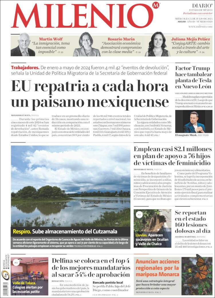 Portada de Milenio - Estado de México (M&eacute;xico)