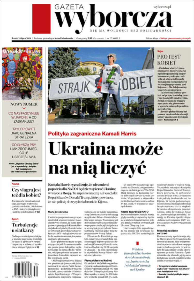 Portada de Gazeta Wyborcza (Polonia)