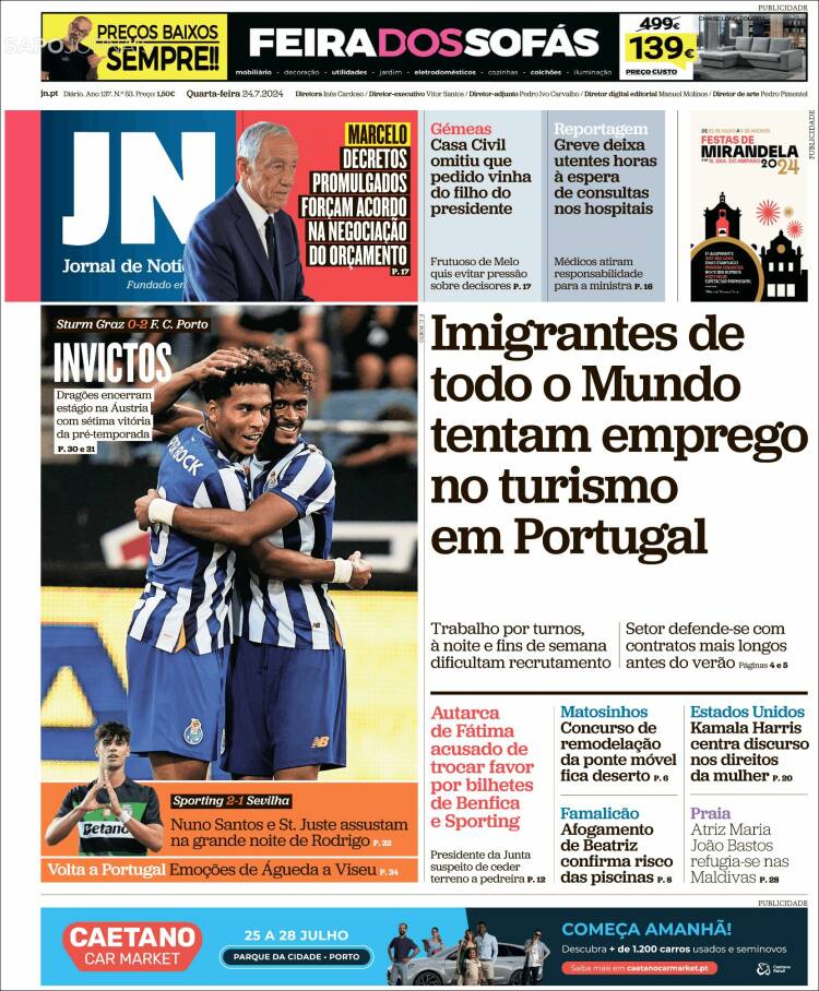 Portada de Jornal de Notícias (Portugal)