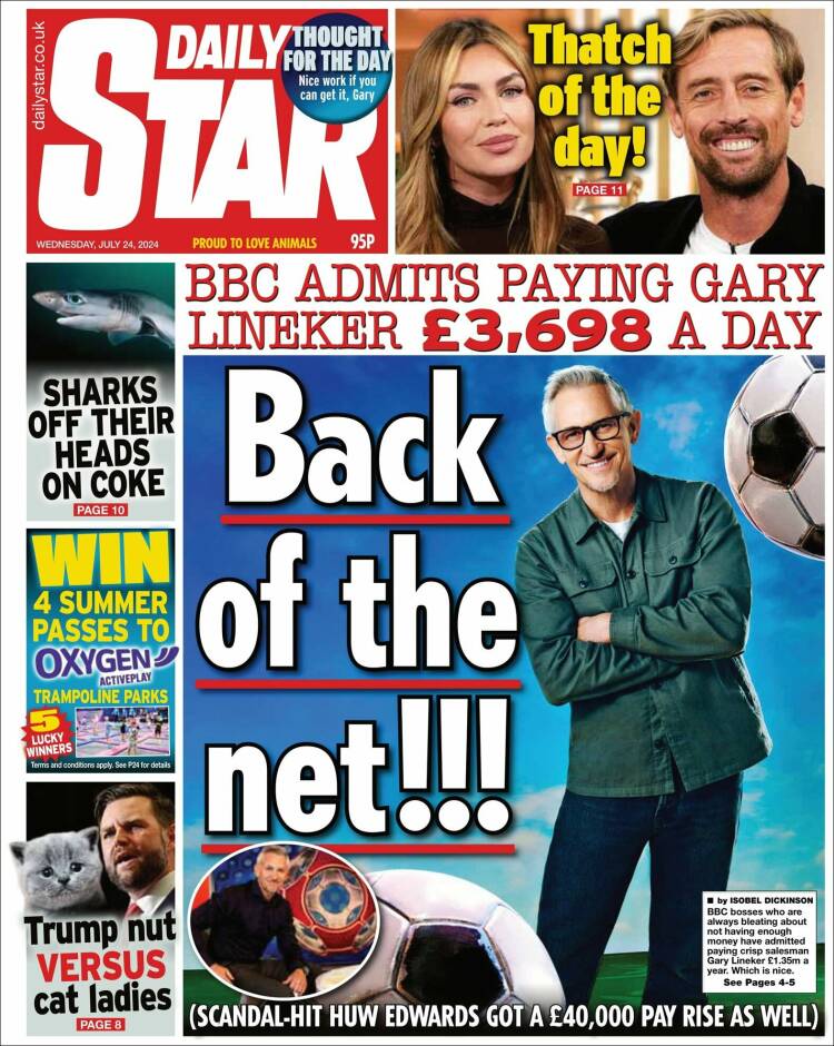 Portada de Daily Star (Reino Unido)