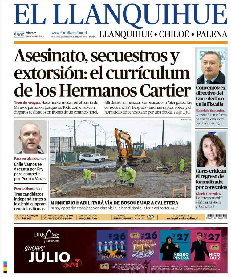 Portada de El Llanquihue (Chile)