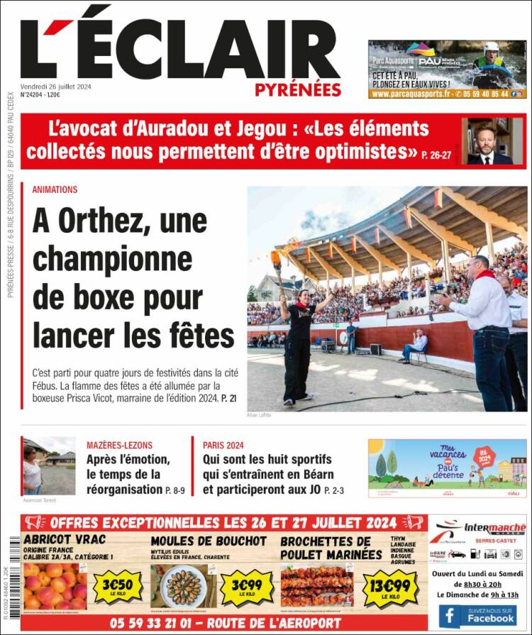 Portada de L'Eclair des Pyrénées (Francia)