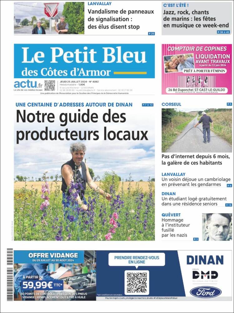 Portada de Le Petit Bleu (Francia)