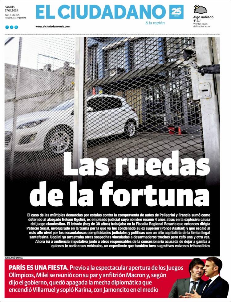 Portada de Diario El Ciudadano (Argentina)