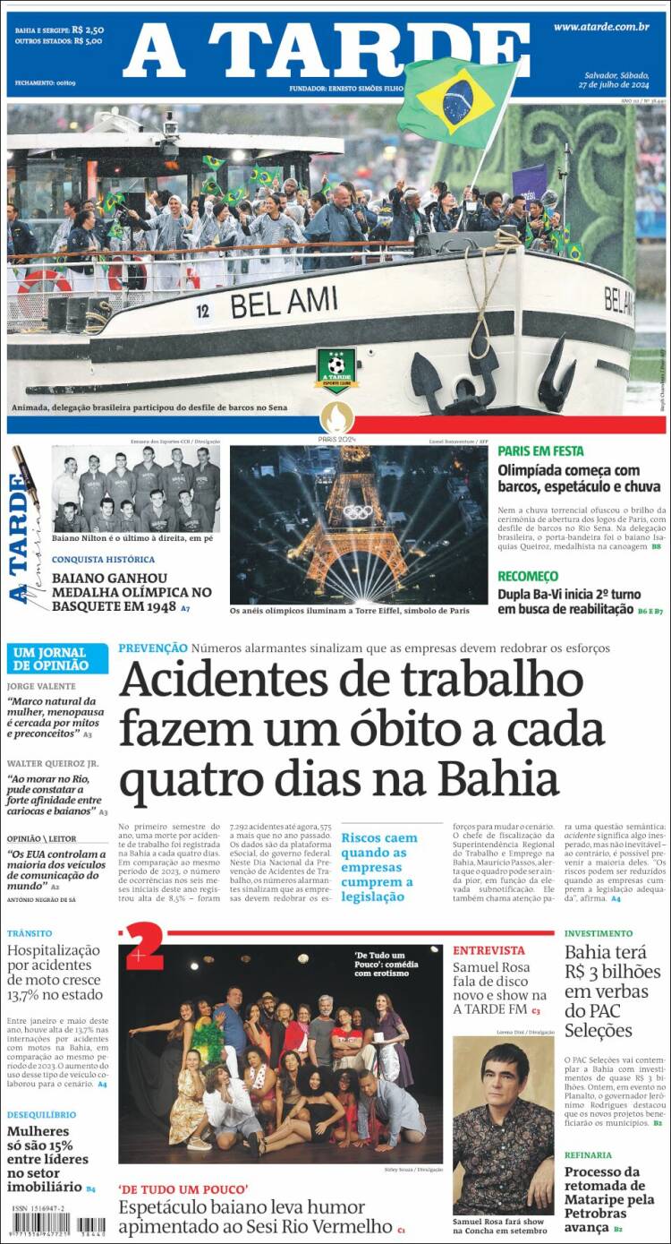 Portada de Diário A Tarde (Brasil)