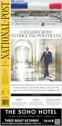 Portada de The National Post (Canadá)