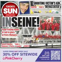 Portada de The Toronto Sun (Canadá)