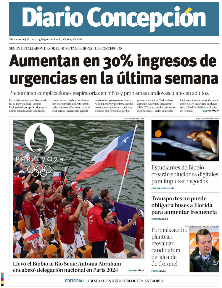 Portada de Diario de Concepción (Chile)