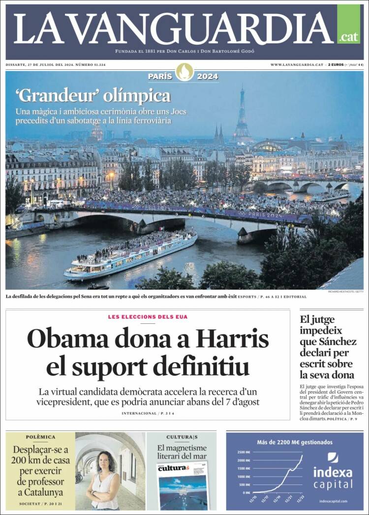 Portada de La Vanguardia (España)