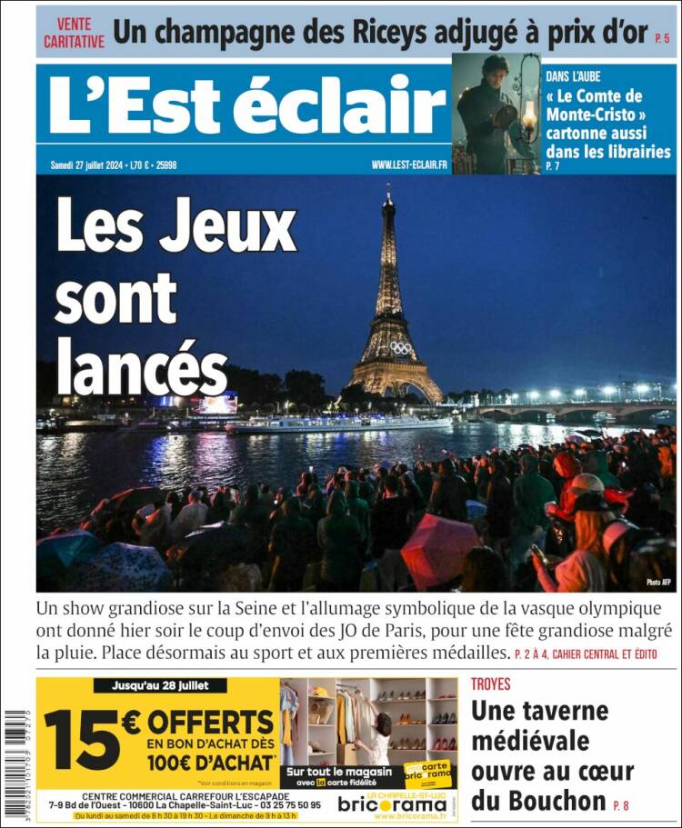 Portada de L'Est Eclair (Francia)