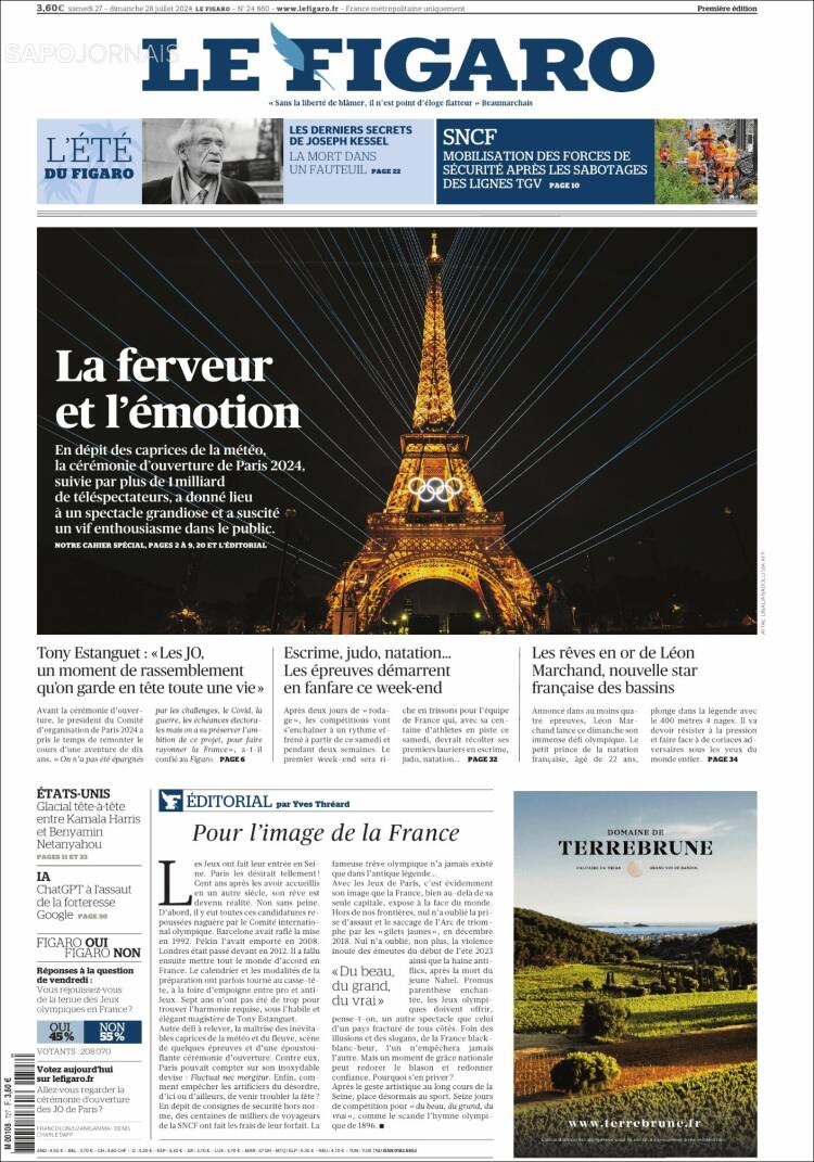 Portada de Le Figaro (Francia)