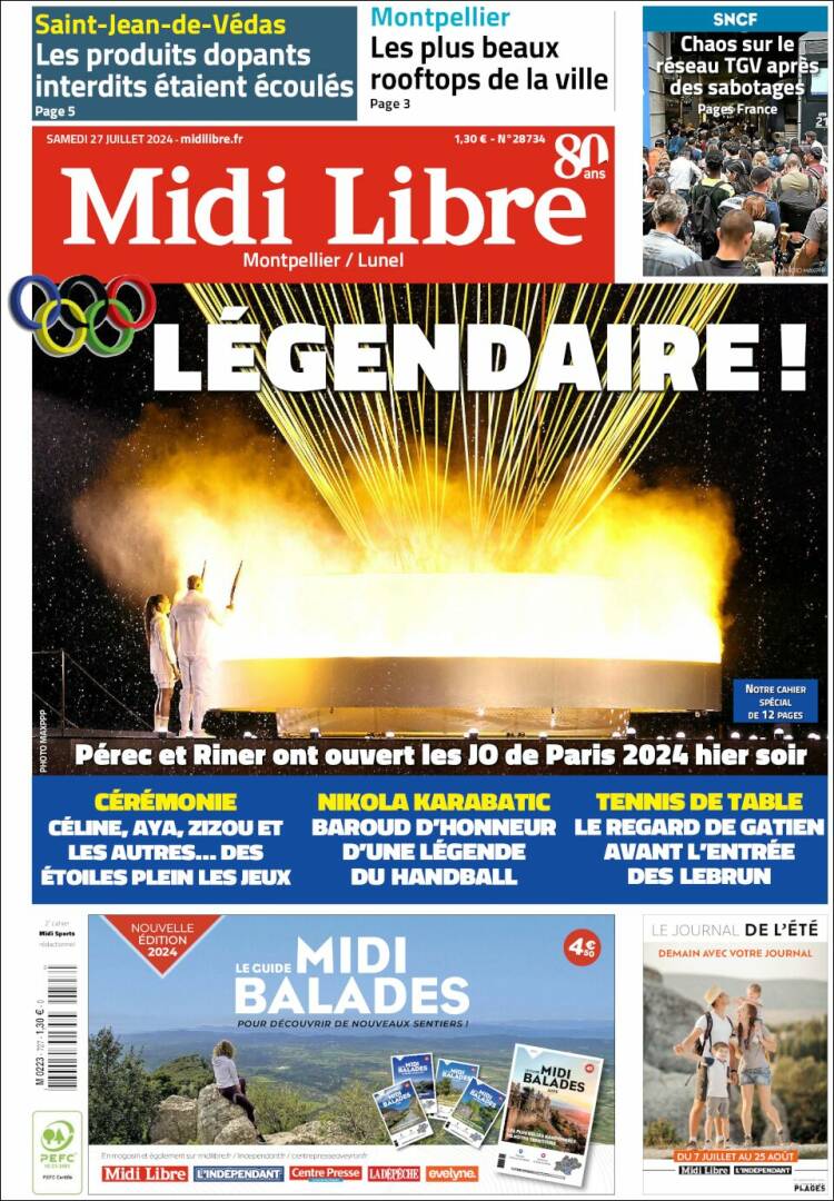 Portada de Midi Libre (Francia)