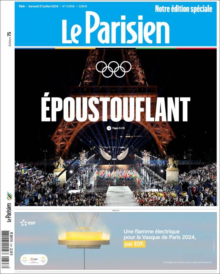 Portada de Le Parisien (Francia)