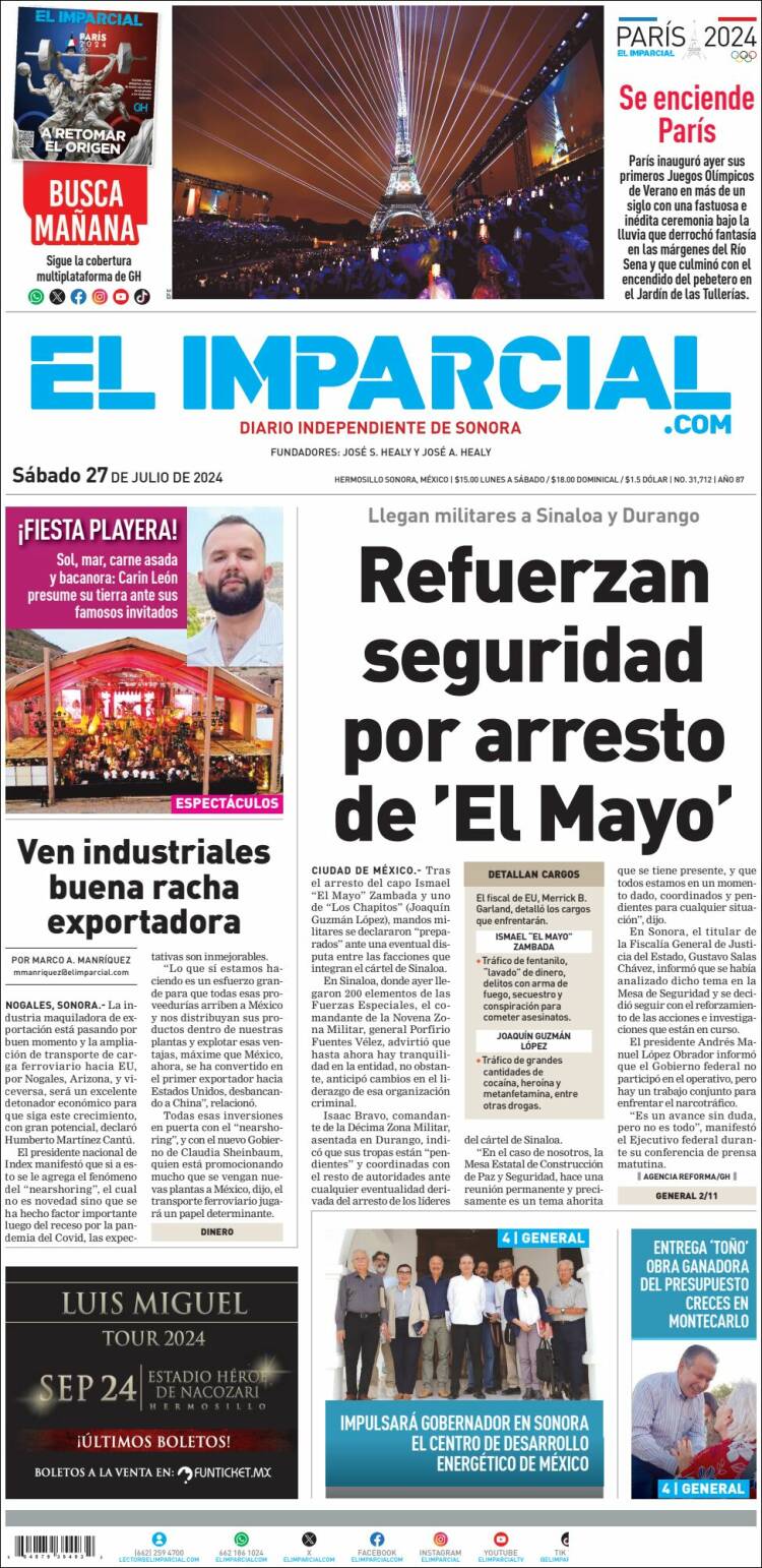 Portada de El Imparcial (México)