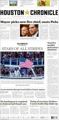 Portada de Houston Chronicle (USA)