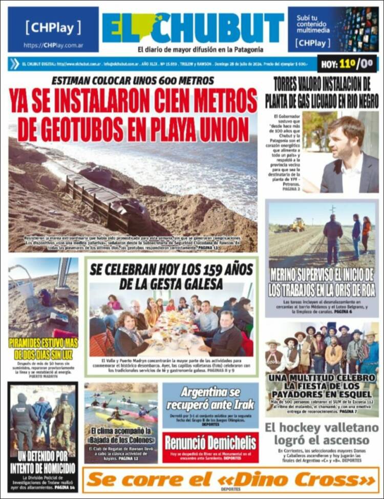 Portada de El Chubut (Argentina)