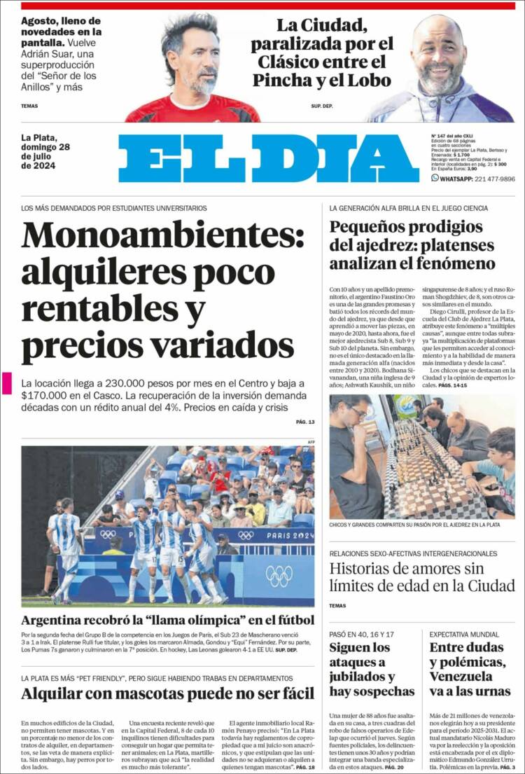 Portada de El Día de la Plata (Argentina)