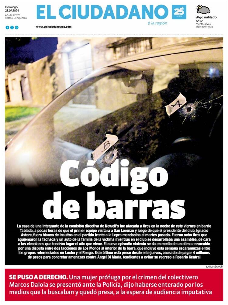 Portada de Diario El Ciudadano (Argentina)
