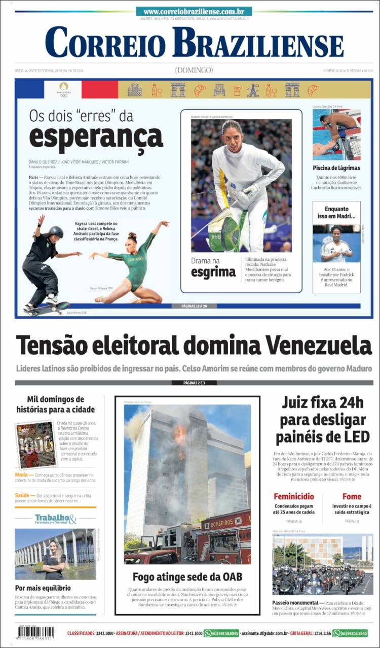 Portada de Correio Braziliense (Brasil)