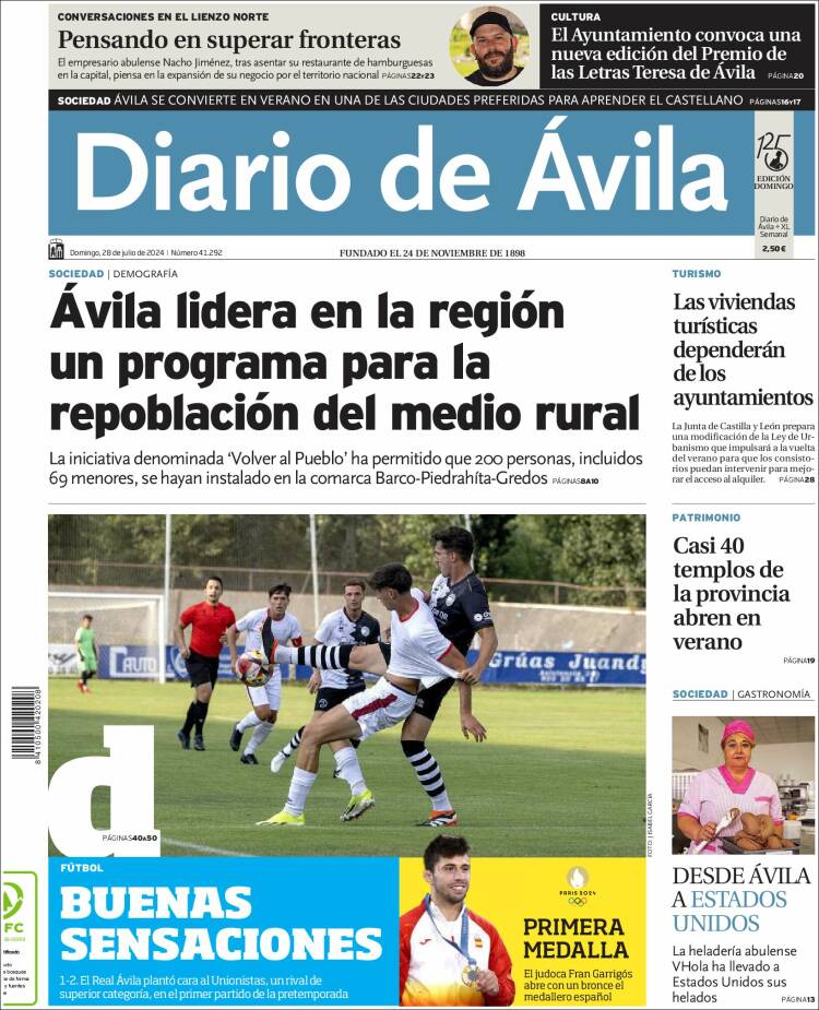 Portada de Diario de Ávila (España)